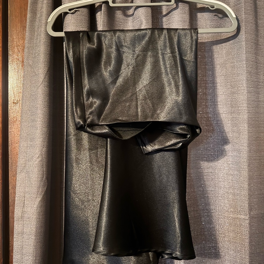 Elegant Black Satin Skirt